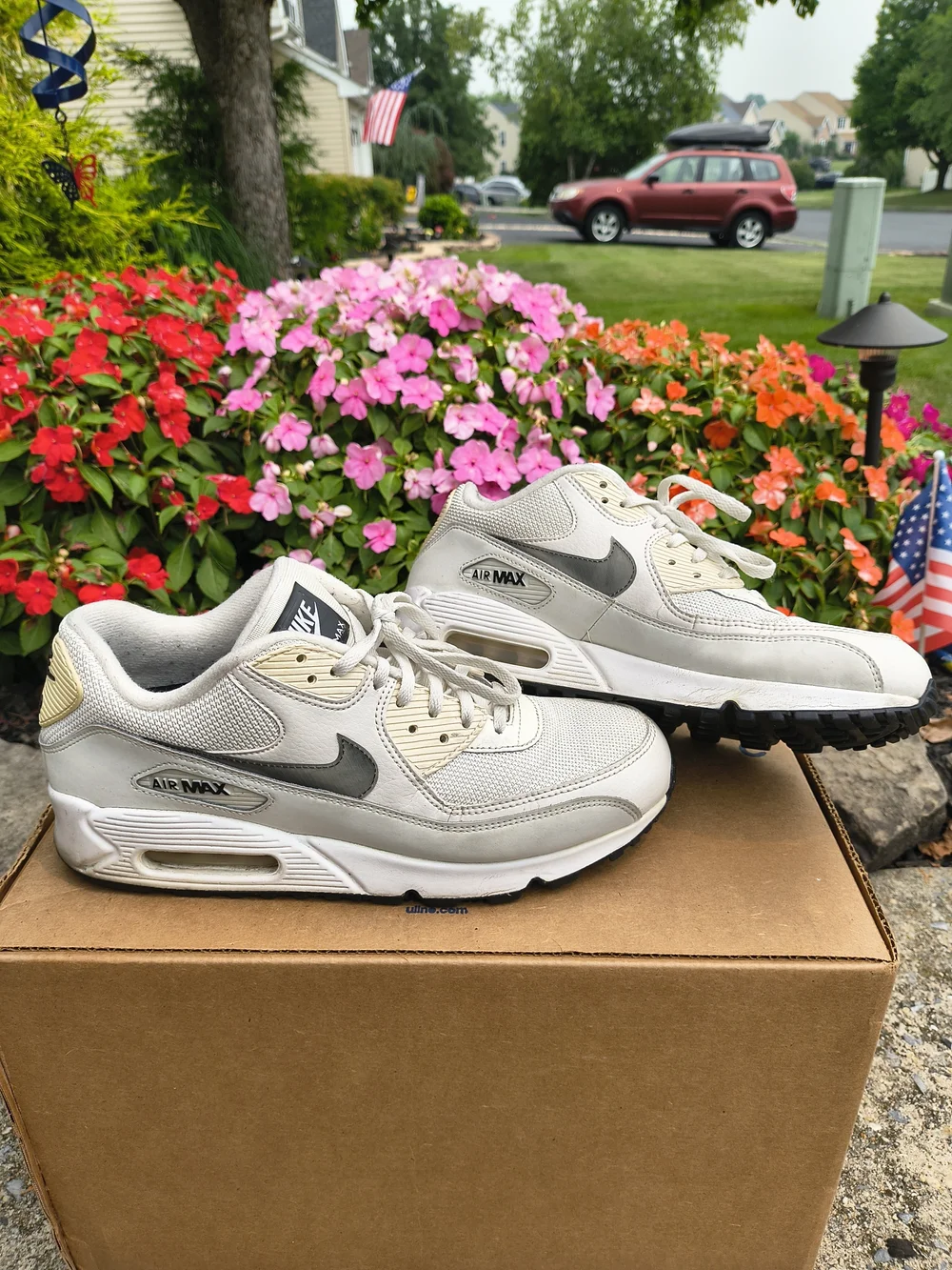 Nike Men’s Air Max Sneakers - Off-White and Gray